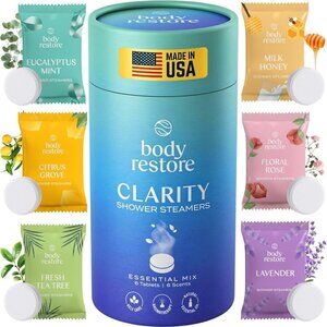 Body Restore Shower Steamers Aromatherapy 6 Pack - Birthday Gifts for Men, Women